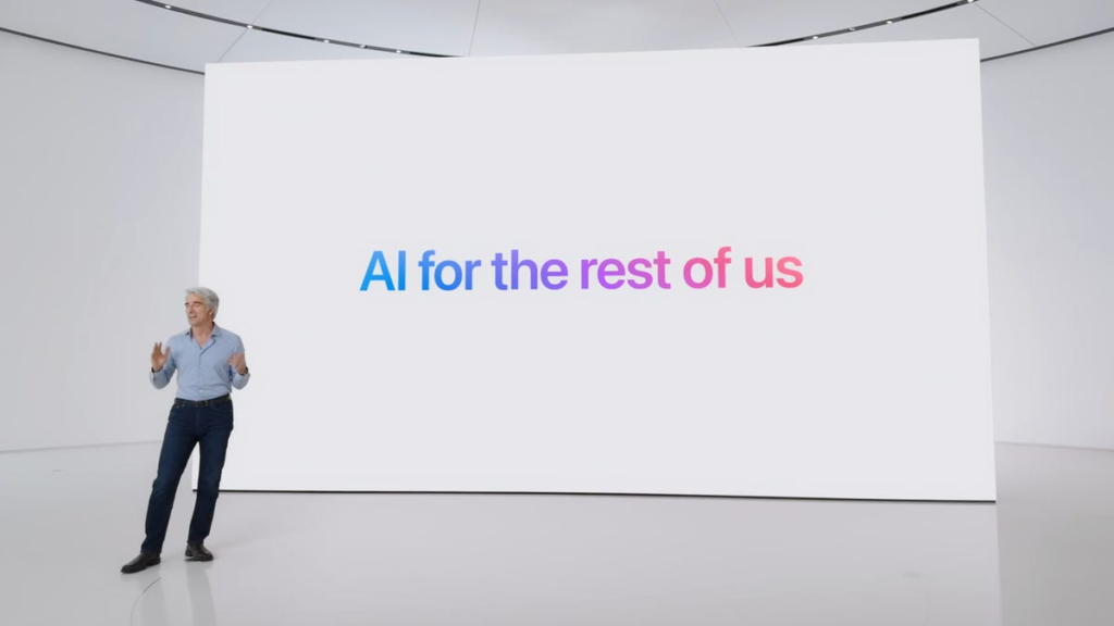 apple intelligence AI for the rest of us text on screen