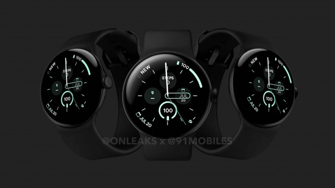 Google Pixel Watch 3 renders (OnLeaks x 91mobiles)